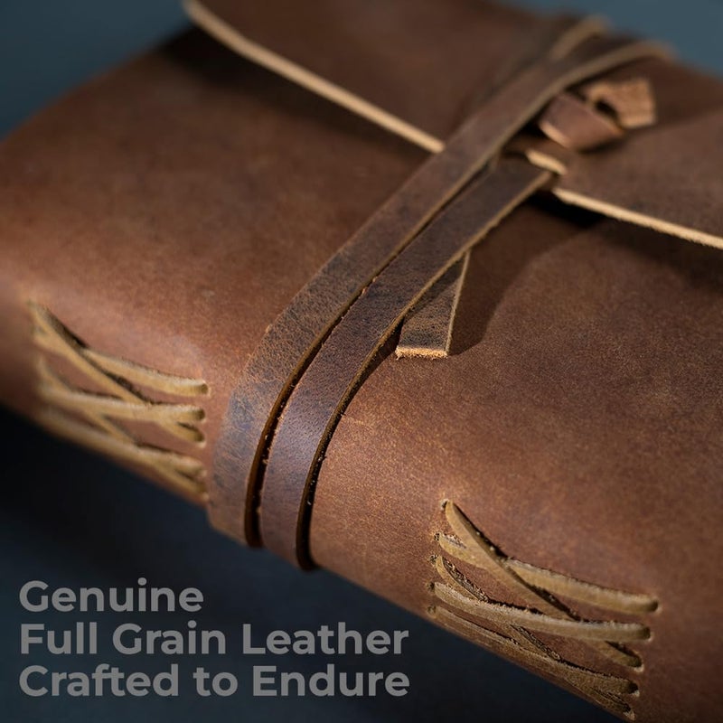 Wanderings Leather Bound Journal with White Paper , 7"x5", 240 Pages â€“ Handmade Genuine Leather Notebook with Blank Pages â€“ Travel Notebook Writing, Drawing, as Sketchbook, Gift for Writers, Women and Men - Image 2